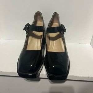 Black square toed heels size 5.5